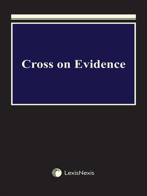 cover image of Cross on Evidence